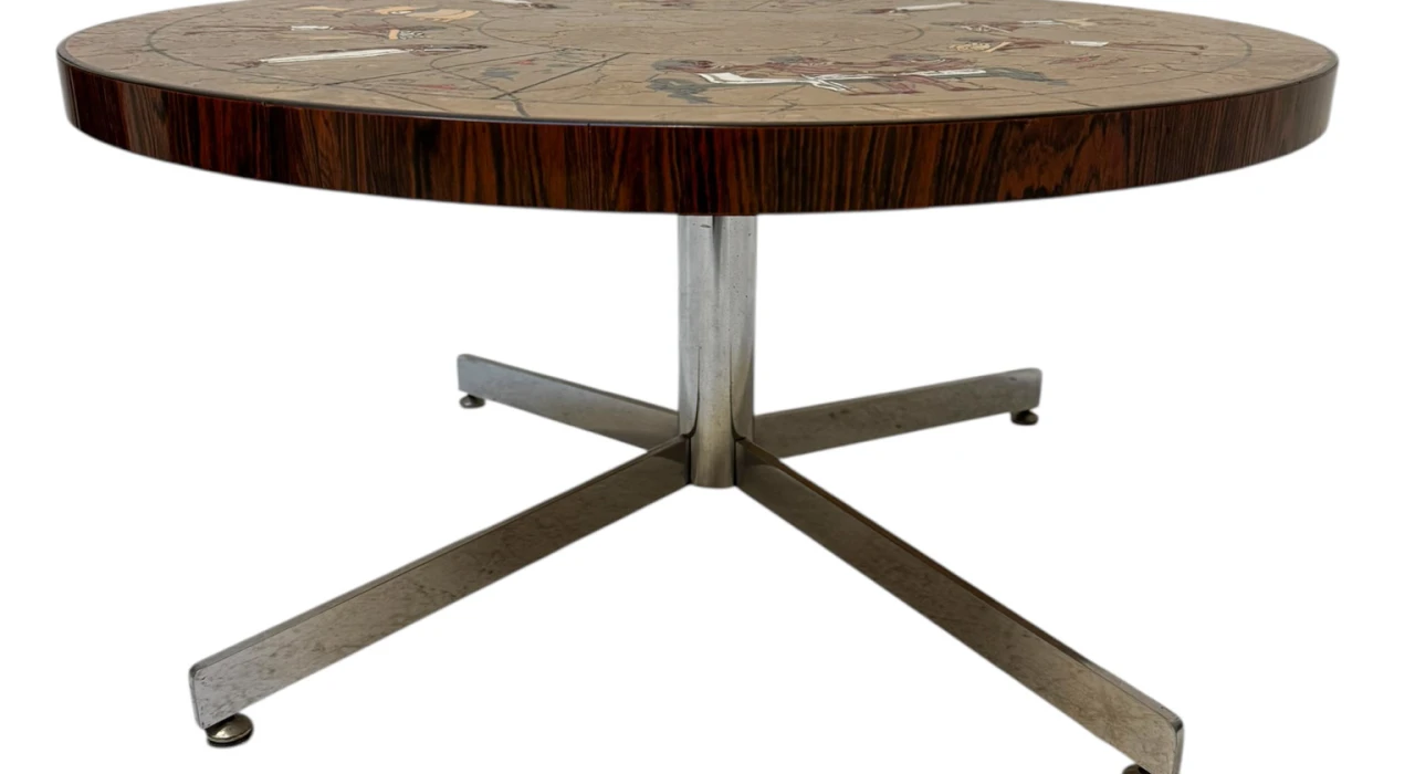 Mid-Century Modern Coffee Table with Tiles by Denisco, 1970s